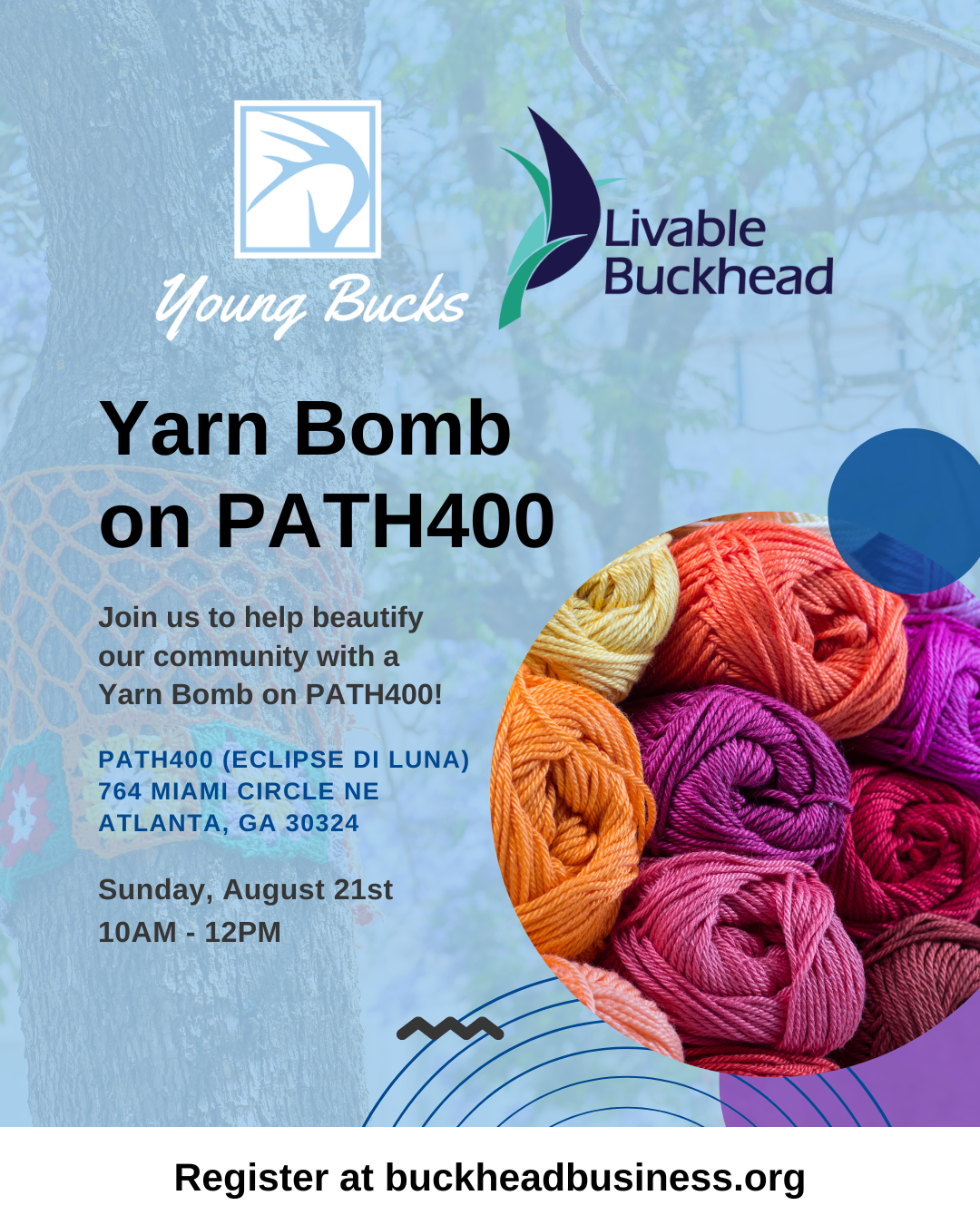 Livable Buckhead Young Bucks Yarn Bomb